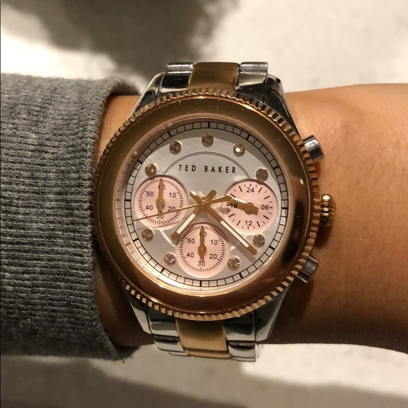 Ted Baker London two tone rose gold Chrono watch - Picture 7 of 8